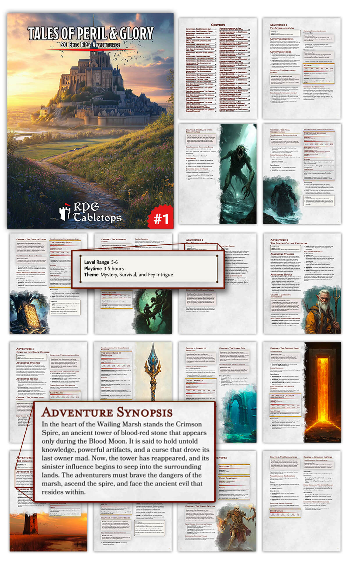 Preview of immersive RPG maps for D&D and other RPG games. These maps are designed to play immersive campaigns with their players. RPG Tabletops