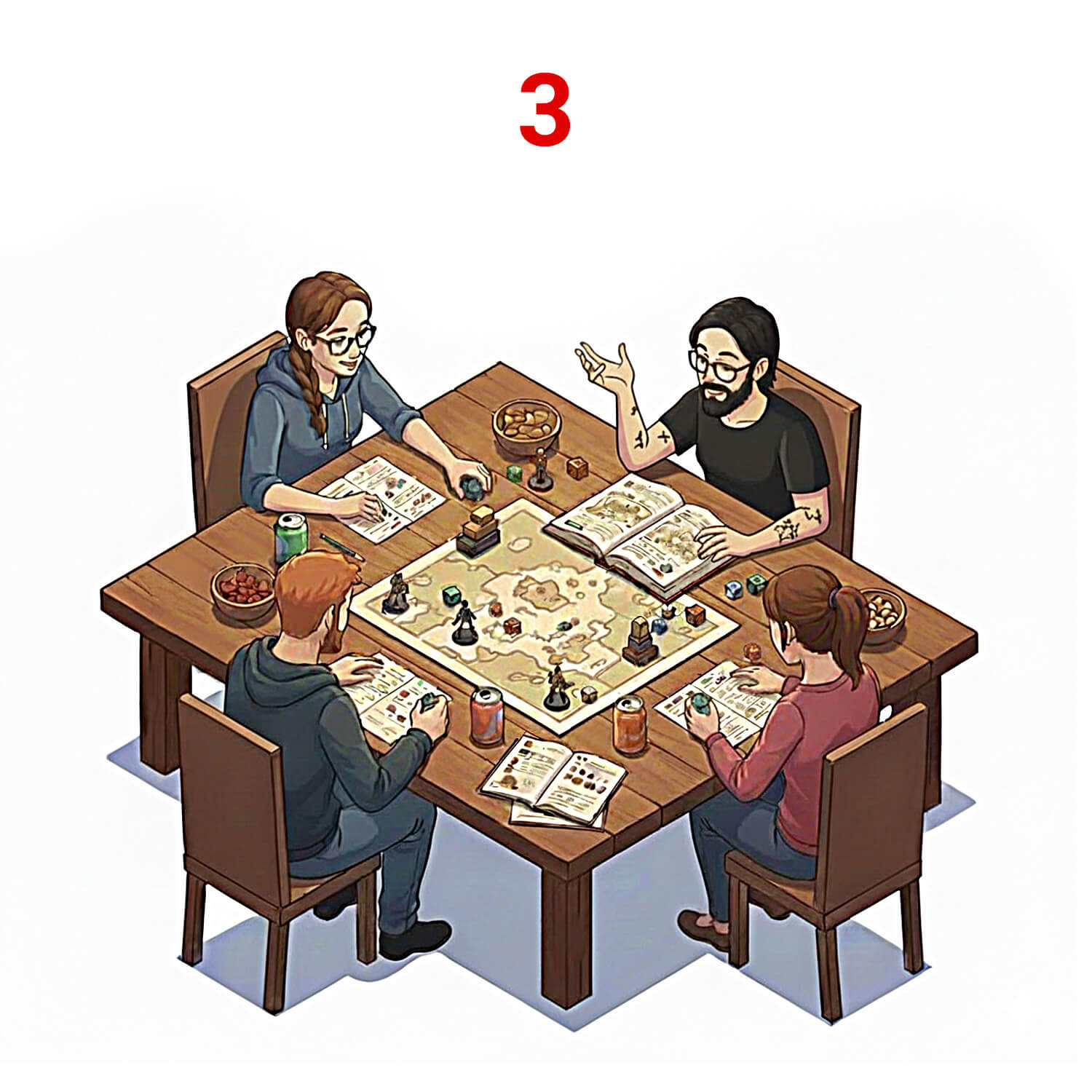 Vector image of a DM playing a D&D or RPG session